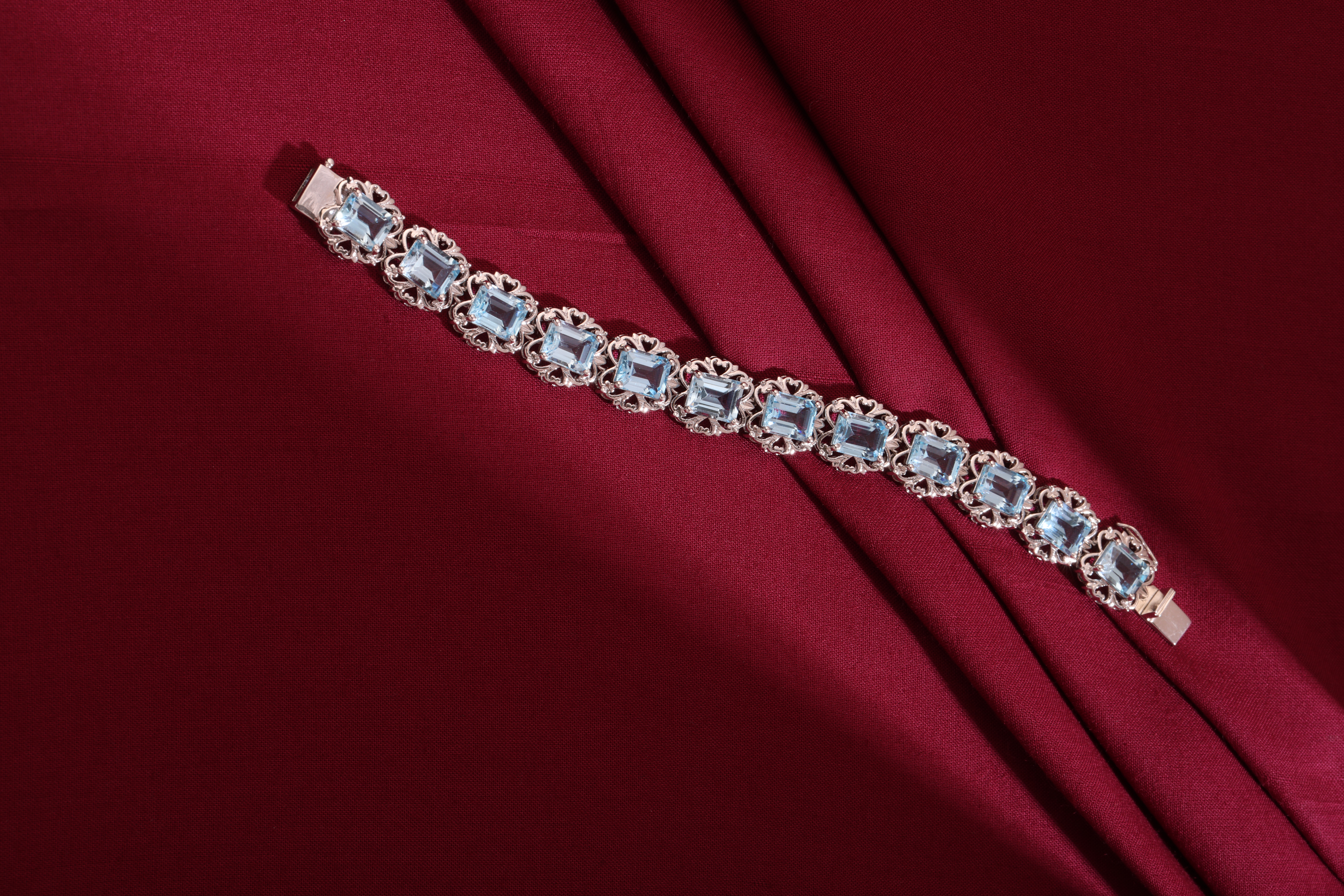 Blue Topaz Floral Bracelet